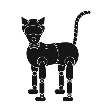 Kedi ve hayvan simgesinin izole nesnesi. Web için kedi ve plastik stok sembolü seti.