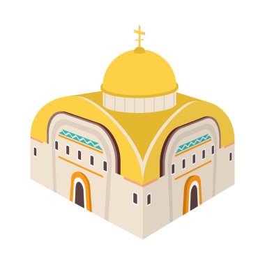 Kilise ve ortodoks simgesi vektör tasarımı. Kilise ve şapel stok vektör illüstrasyon koleksiyonu.