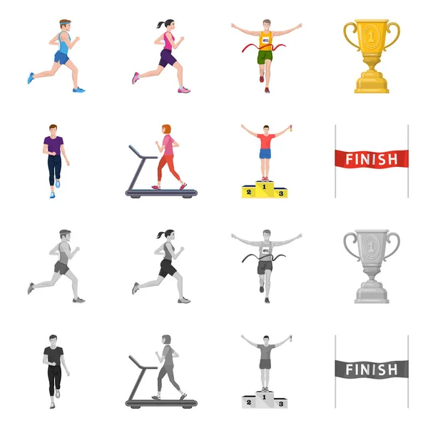 Ilustração vetorial do esporte e símbolo vencedor. Conjunto de esporte e fitness vetor ícone para estoque . — Vetor de Stock