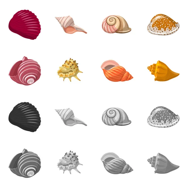 Design vettoriale del segno animale e decorazione. Set di icone vettoriali animali e oceanici per stock . — Vettoriale Stock