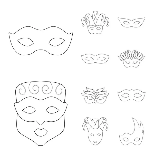Objet isolé de mascarade et signe mystère. Collection de mascarade et icône vectorielle de festival pour stock . — Image vectorielle