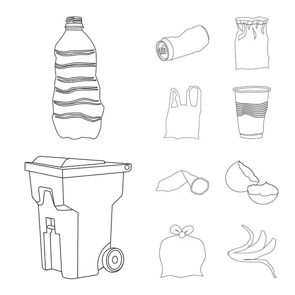 Απομονωμένο αντικείμενο εικονίδιο σκουπίδια και την οικολογία. Συλλογή των απορριμμάτων και ανακύκλωσης σύμβολο μετοχής για το web. — Διανυσματικό Αρχείο