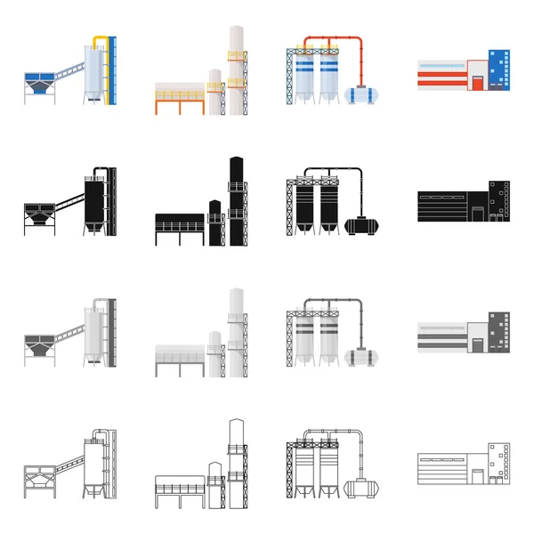 Isolierte Objekt der Produktion und Struktur Logo. Sammlung von Produktions- und Technologievektorillustrationen. — Stockvektor