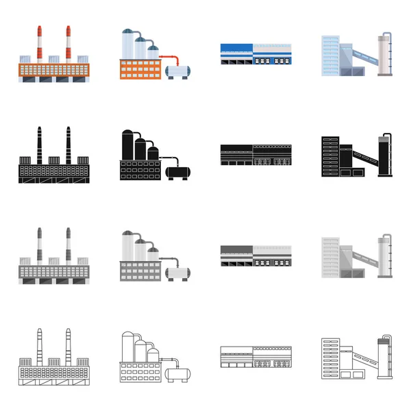 Illustrazione vettoriale del simbolo della produzione e della struttura. Raccolta di stock di produzione e tecnologia simbolo per il web . — Vettoriale Stock