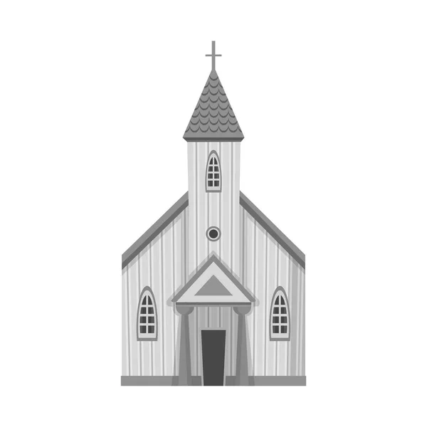 Vektorillustration von Kirche und katholischem Logo. Sammlung von kirchlichen und spirituellen Symbolen für das Web. — Stockvektor