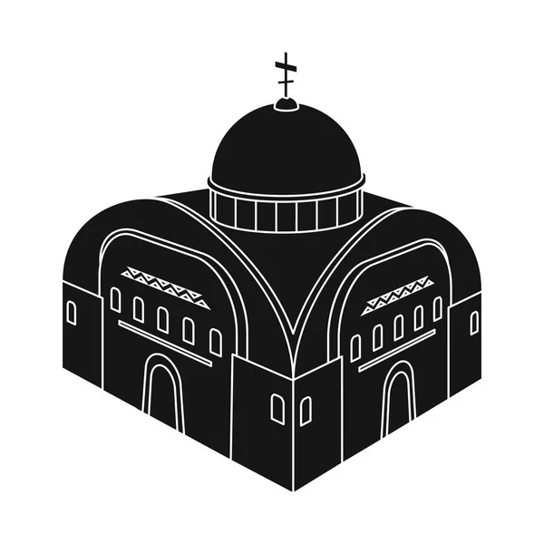 Vector illustratie van kerk en orthodoxe pictogram. Set van kerk en kapel voorraad symbool voor web. — Stockvector