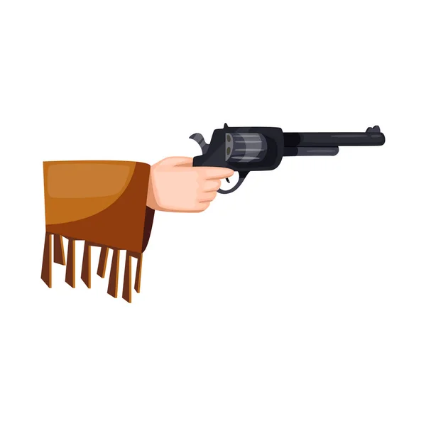 Vektor-Design von Revolver und Gewehrschild. Set von Revolver und Pistolenstock Vektor Illustration. — Stockvektor