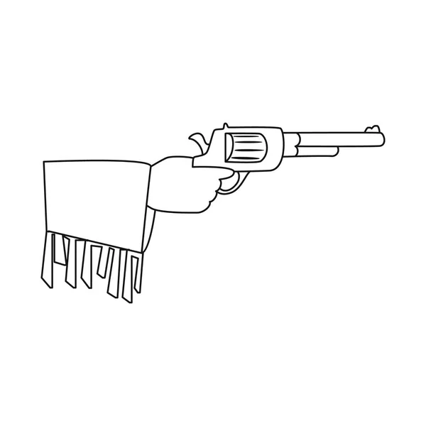 Diseño vectorial del revólver y el icono de la pistola. Juego de revólver y pistola vector icono para stock . — Vector de stock