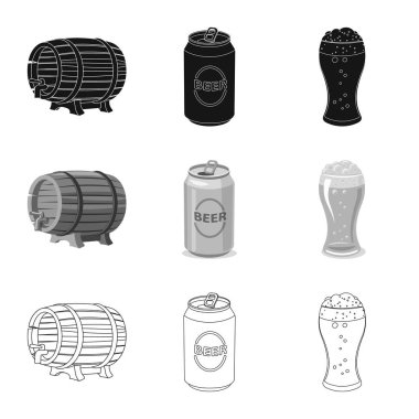 Bar ve pub simge vektör tasarımı. Pub ve hisse senedi için iç vektör simge kümesi.