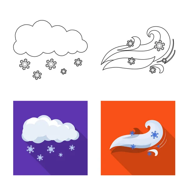 天候および気候の記号のベクター イラストです。天気と雲の株式ベクトル図のセット. — ストックベクタ