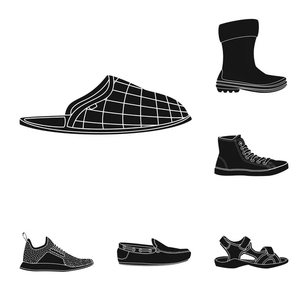 Vector illustration of shoe and footwear icon. Set of shoe and foot stock vector illustration. — Stock Vector