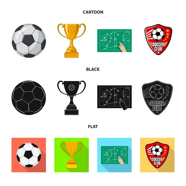 Векторный дизайн иконки футбола и передач. Набор векторной иконки для футбола и турнира . — стоковый вектор