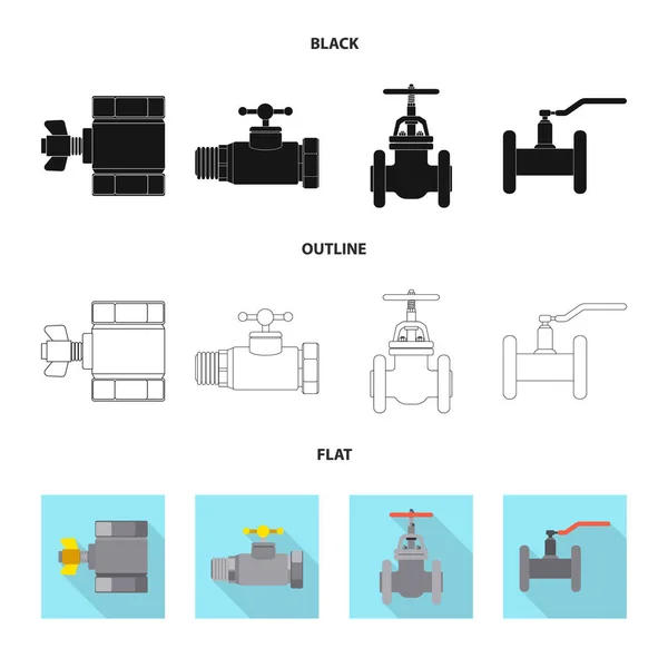 Vector design of pipe and tube icon. Set of pipe and pipeline stock vector illustration. — Stock Vector