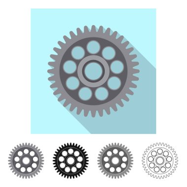 Otomatik ve bölümü simge vektör Illustration. Web için oto, araba hisse senedi simgesi kümesi.