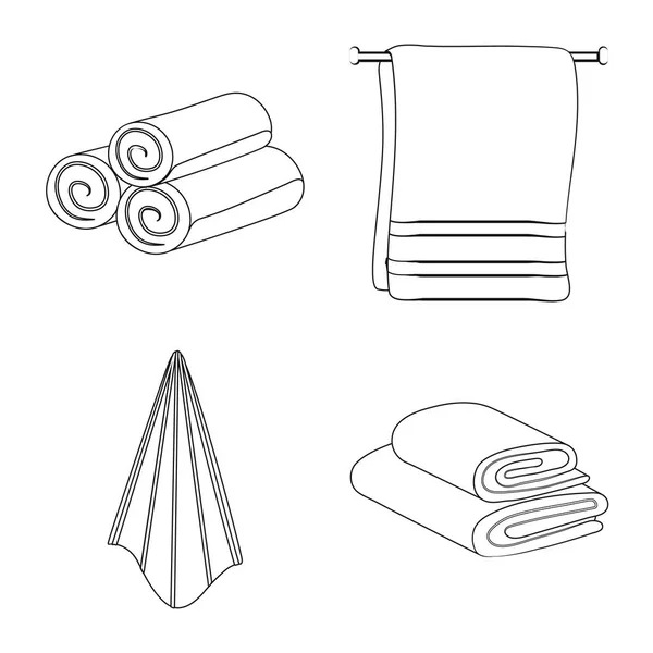 Vektor-Design von Stoff und Hygiene-Logo. Set von Stoff- und Badezimmervektor-Illustration. — Stockvektor