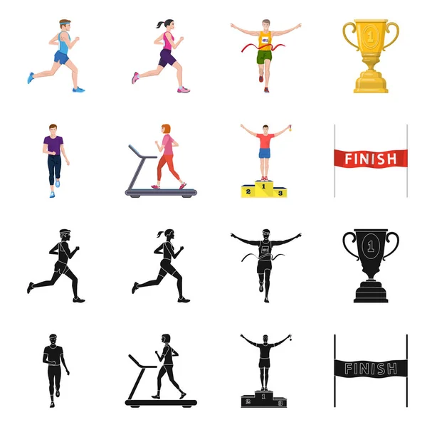 Geïsoleerde object van sport en winnaar logo. Collectie van sport en fitness aandelensymbool voor web. — Stockvector