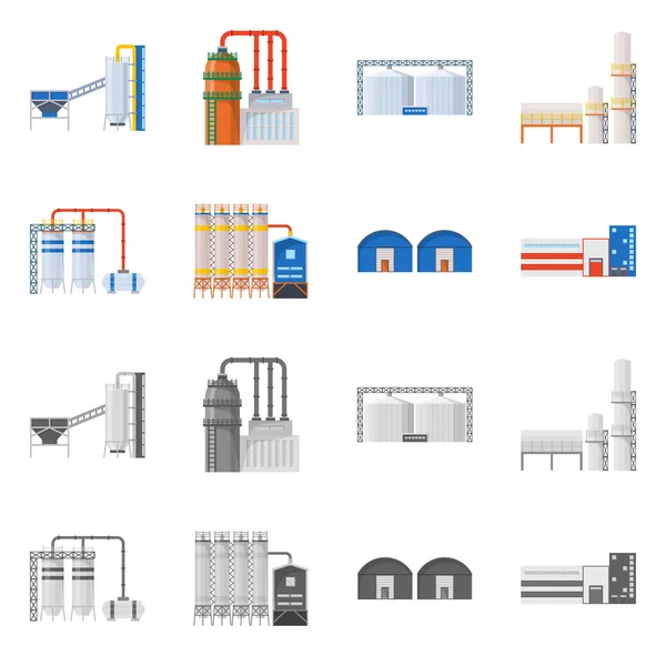 Icono de objeto aislado de producción y estructura. Conjunto de producción y tecnología stock vector ilustración . — Vector de stock