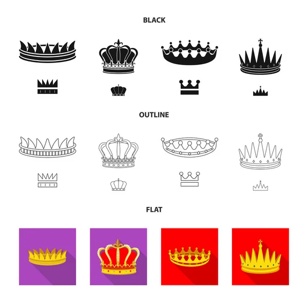Vector illustration of medieval and nobility icon. Collection of medieval and monarchy vector icon for stock. — Stock Vector