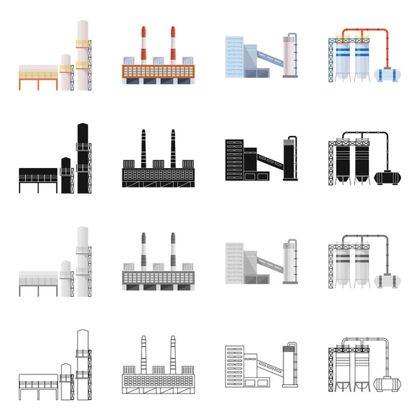 Design vetorial do ícone de produção e estrutura. Coleção de produção e tecnologia ilustração vetor de estoque . —  Vetores de Stock