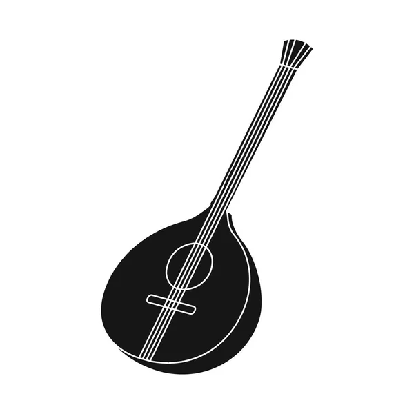 Objeto aislado del logotipo de la guitarra y la mandolina. Conjunto de icono de vector de guitarra e instrumento para stock . — Archivo Imágenes Vectoriales