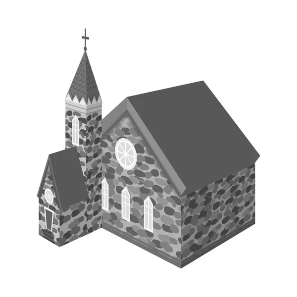 Geïsoleerd voorwerp van kerk en katholieke teken. Collectie van kerk en middeleeuwse voorraad symbool voor web. — Stockvector