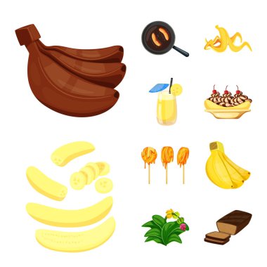 Tropikal ve olgun sembol vektör illüstrasyon. Tropikal ve potasyum stok vektör illüstrasyon seti.