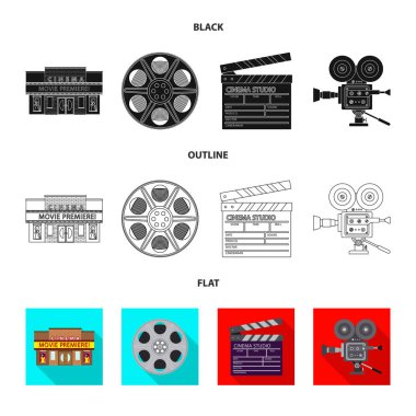 Televizyon ve filme simge vektör Illustration. Televizyon ve hisse senedi için vektör simge ile ilgilenen koleksiyonu.