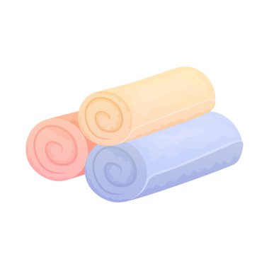 Rulo ve duş logosu izole nesne. Web için rulo ve sauna stok sembolü seti.