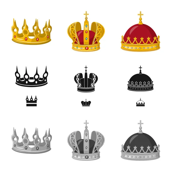 Objeto aislado de logo medieval y nobiliario. Conjunto de iconos vectoriales medievales y monárquicos . — Vector de stock