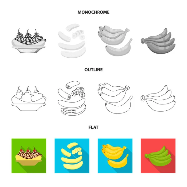 Geïsoleerde object van natuurlijke en vegetarische teken. Collectie van natuurlijke en eten vector pictogram voor voorraad. — Stockvector