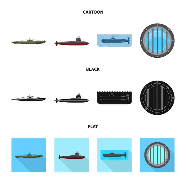 战争和船舶标志的矢量设计。收集战争和舰队向量图标为股票. — 图库矢量图片