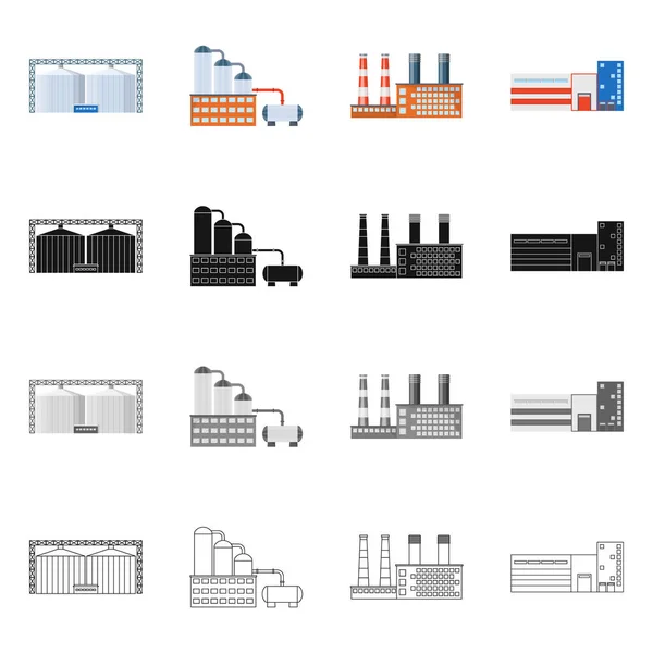 Projeto vetorial do logotipo da produção e da estrutura. Conjunto de símbolos de estoque de produção e tecnologia para web . —  Vetores de Stock