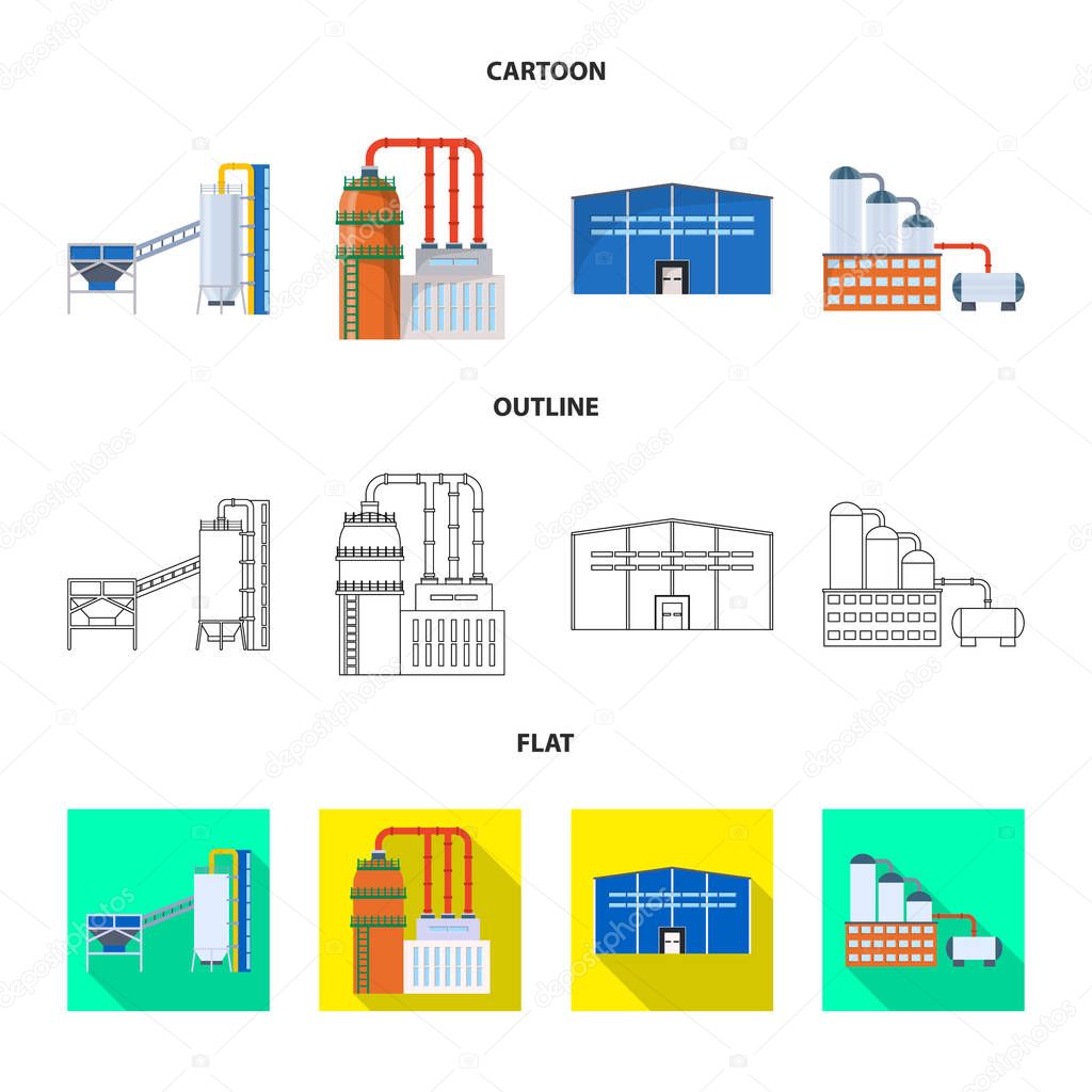 Vector illustration of production and structure logo. Set of production and technology stock symbol for web.