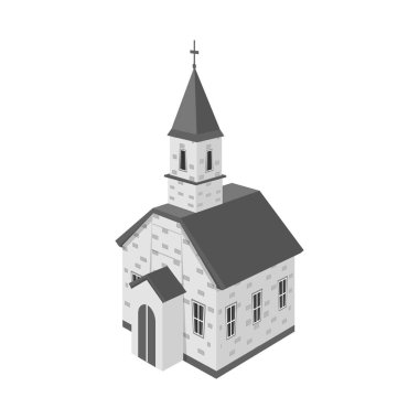 Kilisenin izole nesnesi ve ortodoks işareti. Stok için kilise ve çapraz vektör simgesi kümesi.