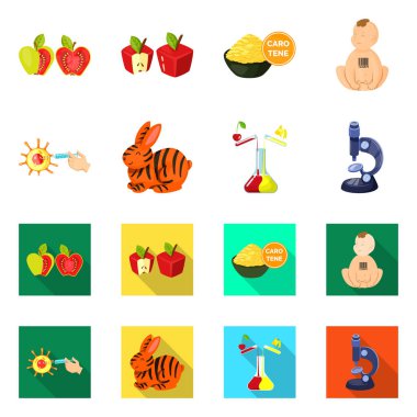 Test ve sentetik simge vektör Illustration. Hisse senedi için test ve laboratuvar vektör simge kümesi.