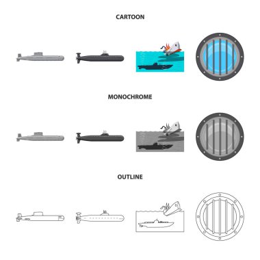 Savaş ve gemi işareti illüstrasyon vektör. Savaş ve filo hisse senedi vektör çizim koleksiyonu.