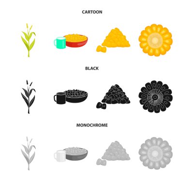 Mısır tarlası ve sebze simge vektör Illustration. Mısır tarlası ve vejetaryen hisse senedi vektör çizim.