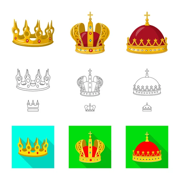 Vector illustration of medieval and nobility sign. Set of medieval and monarchy stock vector illustration. — Stock Vector