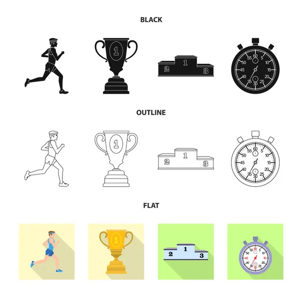 Diseño vectorial del deporte y símbolo ganador. Conjunto de deporte y fitness stock vector ilustración . — Vector de stock