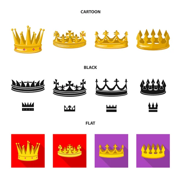 Conception vectorielle de symbole médiéval et de noblesse. Collection d'icône vectorielle médiévale et monarchique pour stock . — Image vectorielle