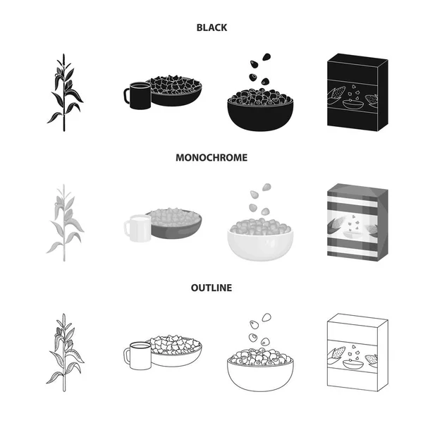 Vektorová design ikony kukuřičném a zeleniny. Sada kukuřičném a vegetariánské vektorové ilustrace. — Stockový vektor