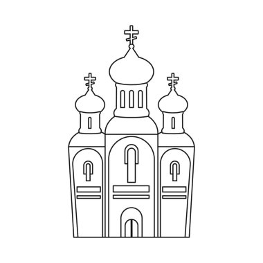 Kilise ve ortodoks işareti Vektör illüstrasyon. Web için kilise ve Noel stok sembolü seti.