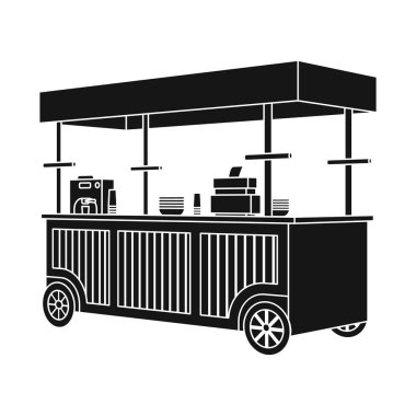 Sepet ve çatı logosu vektör illüstrasyon. Web için sepet ve eğlence stok sembolü koleksiyonu.