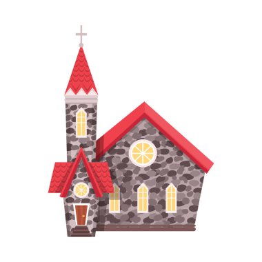 Kilise ve Katolik sembolü vektör illüstrasyon. Kilise ve paskalya stok vektör illüstrasyon koleksiyonu.
