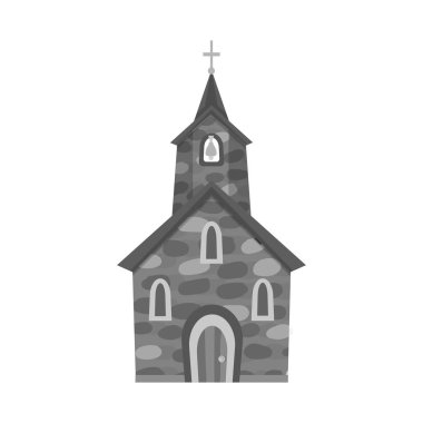 Kilise ve Katolik logosu vektör tasarımı. Kilise ve manevi stok vektör illüstrasyon seti.