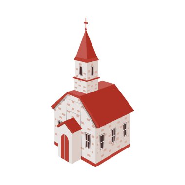 Kilise ve ortodoks simgesiizole nesne. Kilise ve çapraz stok vektör illüstrasyon seti.