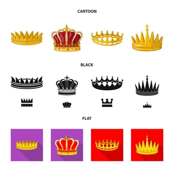 Illustration vectorielle du symbole médiéval et noble. Ensemble de symbole stock médiéval et monarchique pour toile . — Image vectorielle