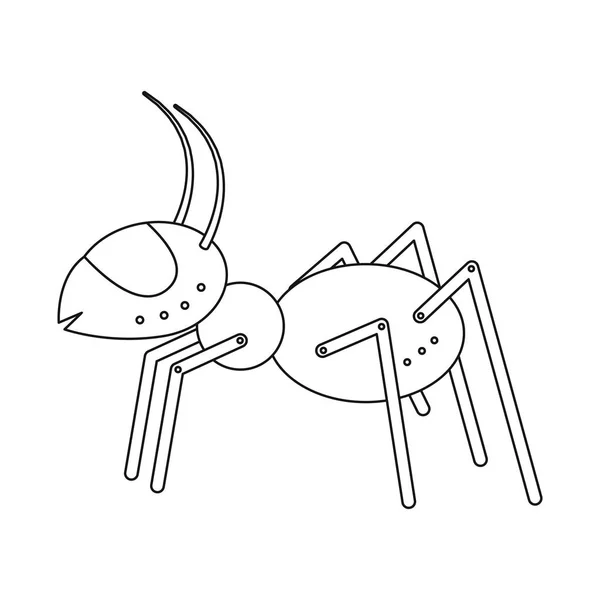 Illustration vectorielle du logo fourmi et androïde. Ensemble de fourmis et symbole de stock robotique pour la toile . — Image vectorielle