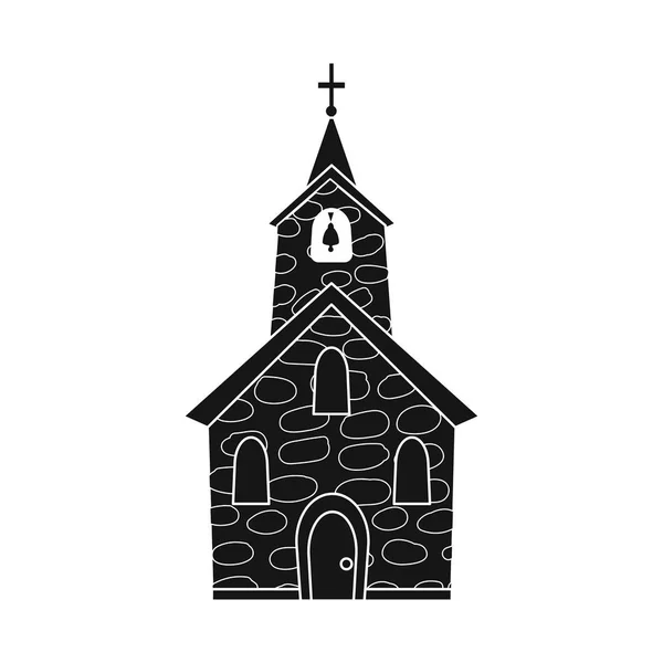 Ilustración vectorial de iglesia y logotipo católico. Colección de la iglesia y vector espiritual icono para stock . — Vector de stock