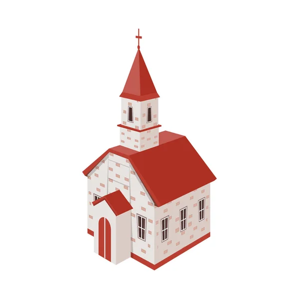 Geïsoleerd object van kerk en orthodoxe icoon. Set van kerk en cross Stock vector illustratie. — Stockvector